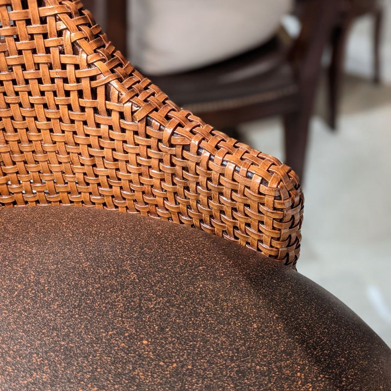 ★最後の1脚★本革スツール～Woven leather stool～ Woven Leather Counter Stool