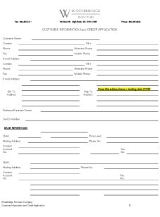Customer Info Form